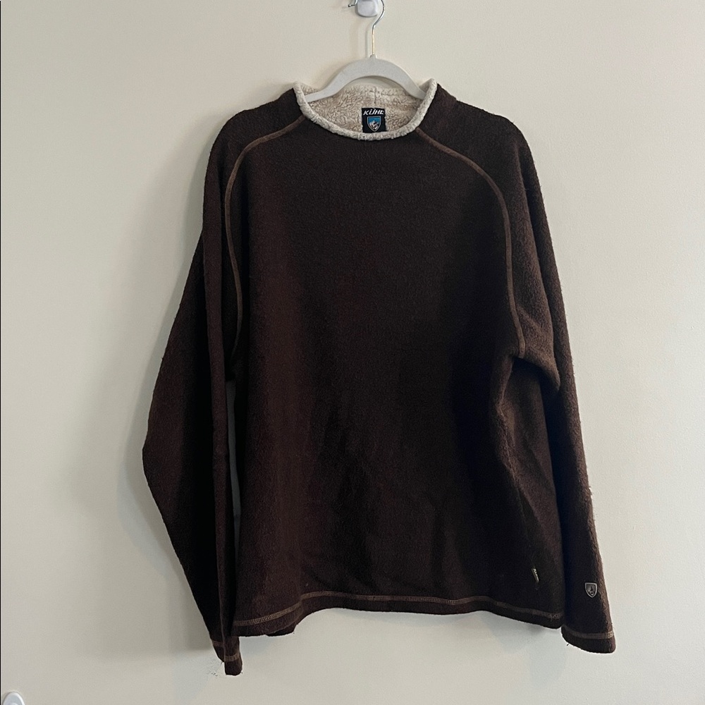 Kuhl Alfpaca Fleece‎ Sweatshirt Stovepipe Brown Outdoor Cozy Pullover XXL